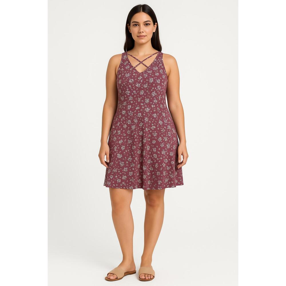 Nine‎ Britton Dress Womens Extra Large Floral Casual Sleeveless Crisscross Boho